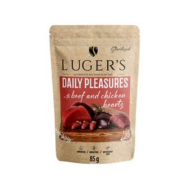 Luger's Daily Pleasures Nassfutter für Katzen mit Rinder- und Hühnerherzen 10 x 85 g