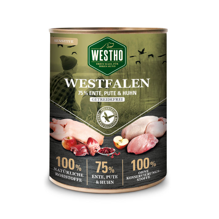 Westfalen 800g (mit 75 % Wildente, Pute und Huhn) - 6er Pack