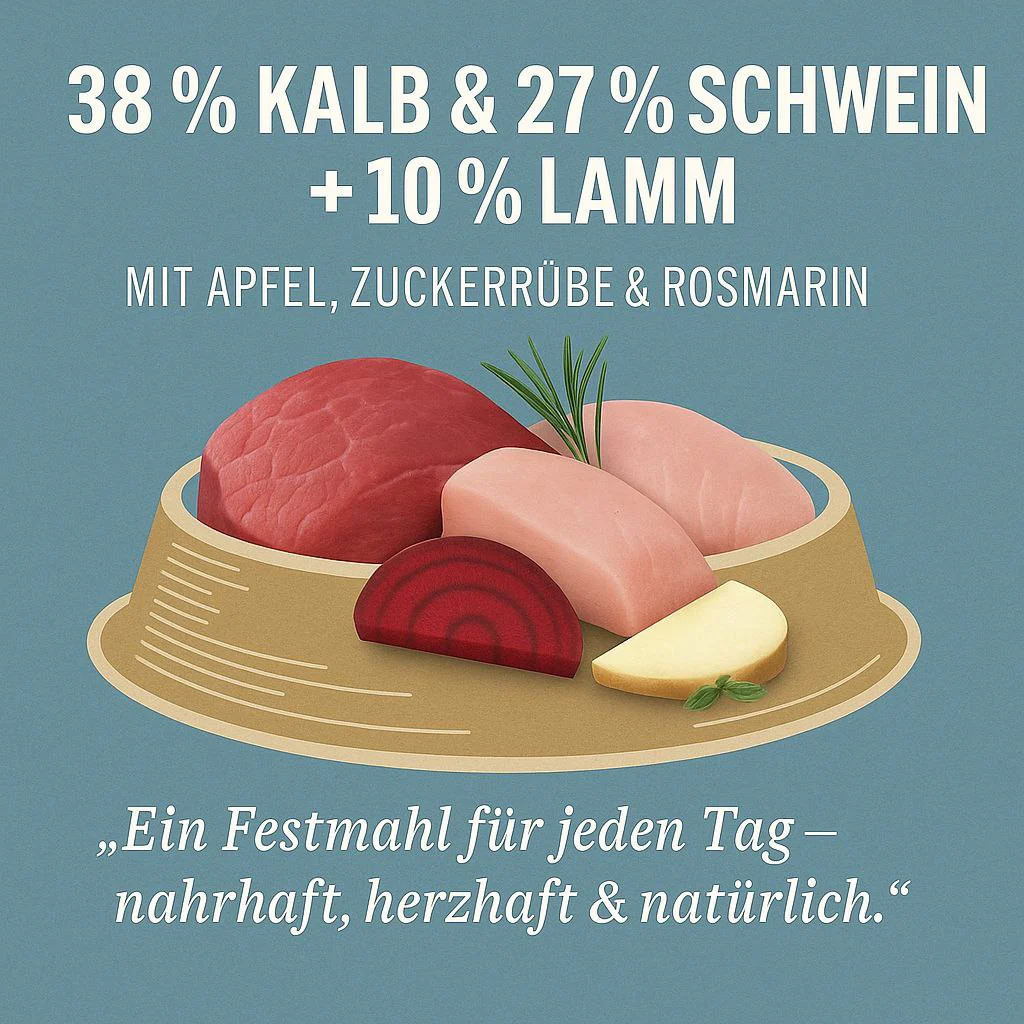Luger’s Daily Pleasures Trockenfutter für Hunde mit Kalb und Lamm 9 kg